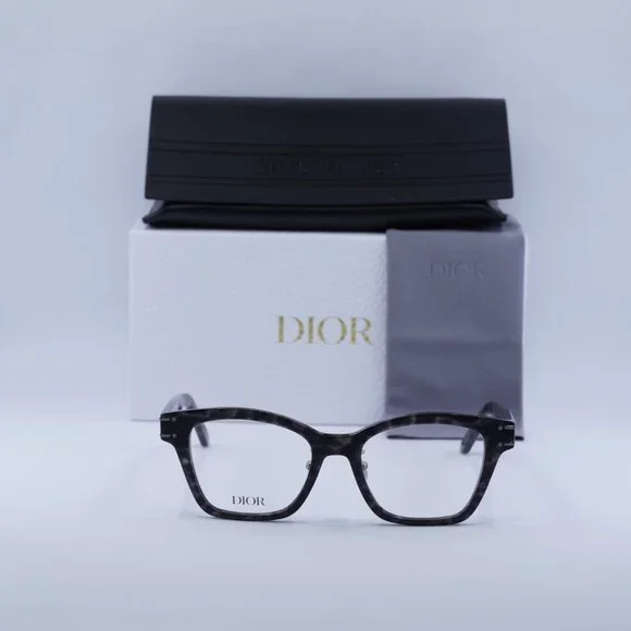 Dior DIORSIGNATUREO S2F 6800 Square Eyeglasses 53mm - Grey Leopard - Picture 3 of 11